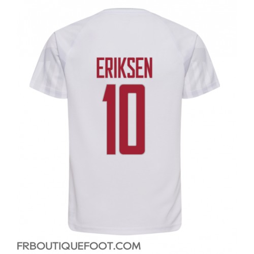 Maillot de foot Danemark Christian Eriksen #10 Extérieur vêtements Monde 2022 Manches Courtes